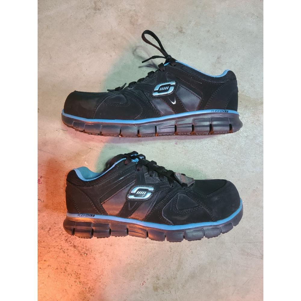 Sketchers Flex Sole WORK Alloy Toe Shoe Memory Foam Slip Resistant Women Size 7 - Picture 1 of 4